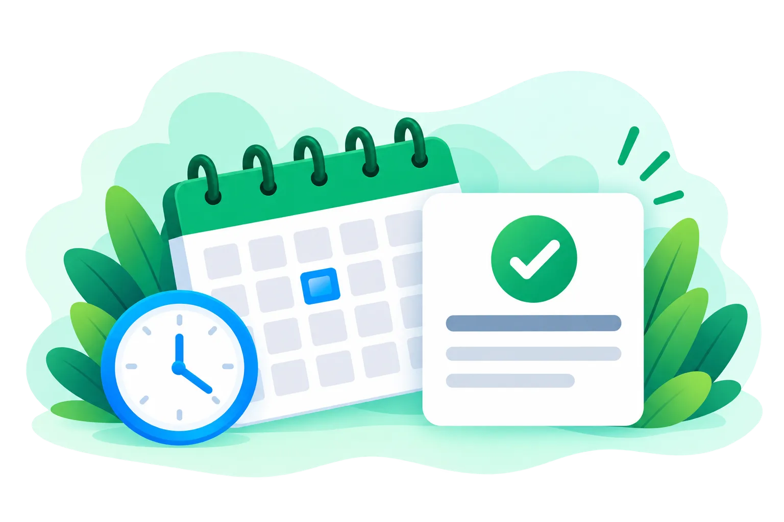 Illustration of booking a service and completing a transaction